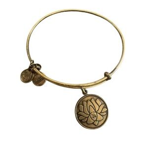 Alex and Ani Gold Lotus Charm Bracelet